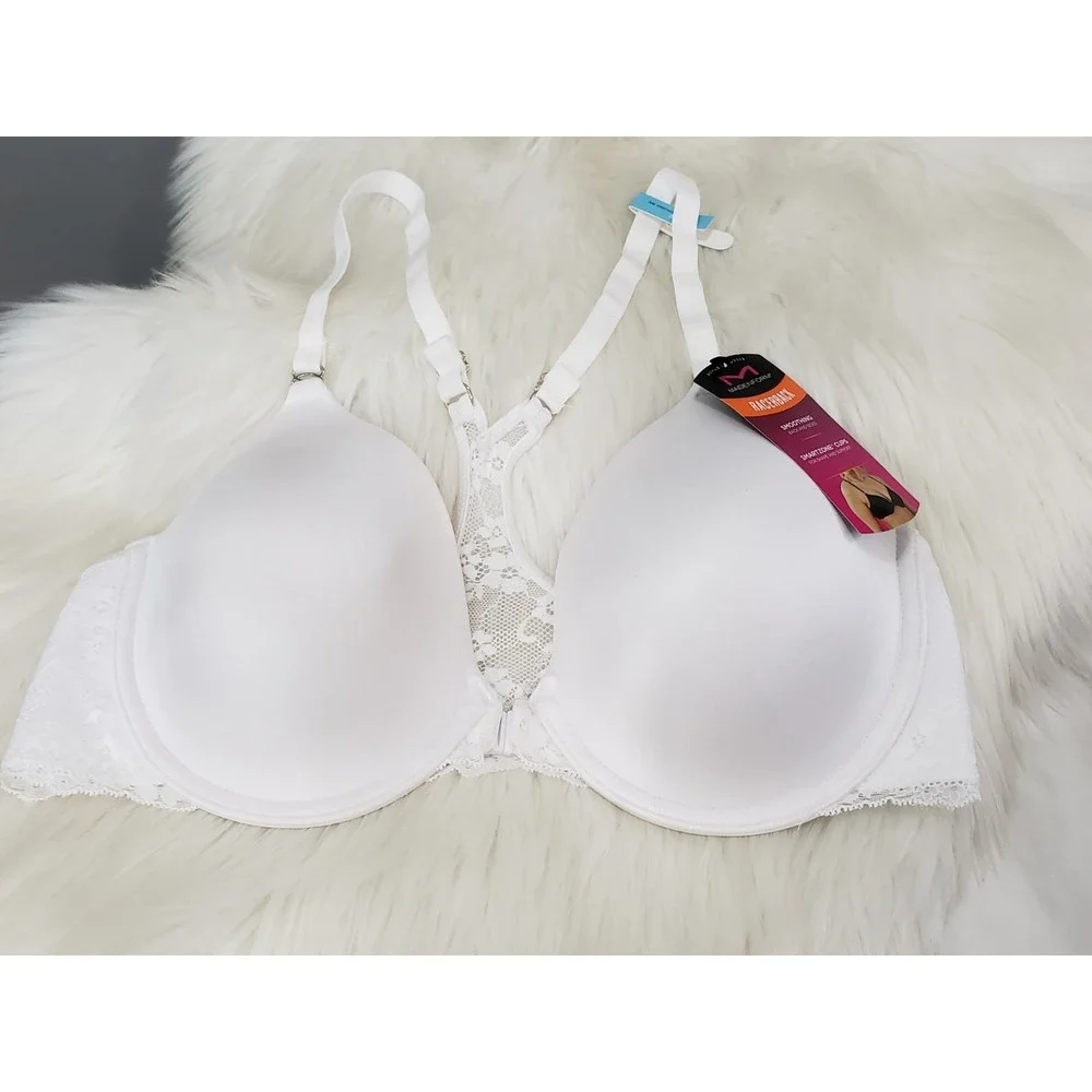 NEW Maidenform Racerback Smoothing Underwire Bra Style 07112 Size 36C WHITE